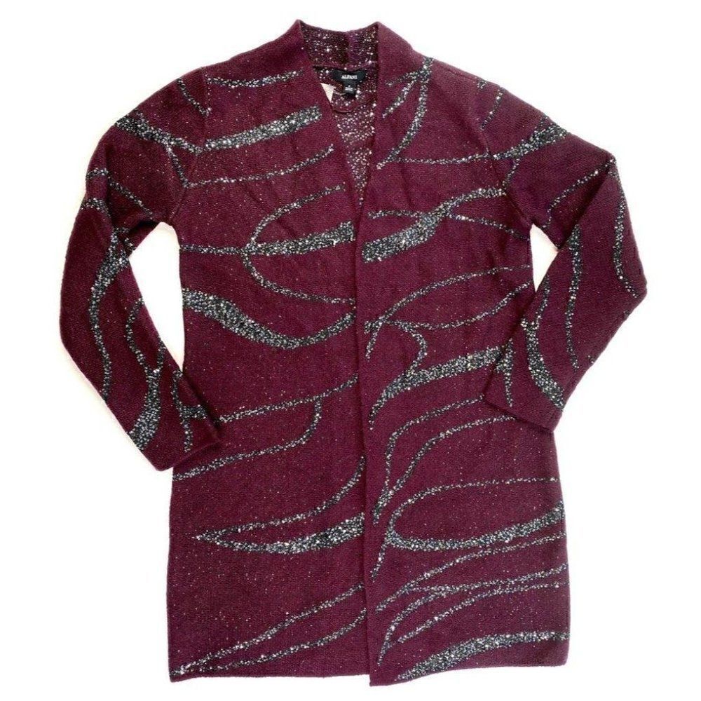 Alfani Cardigan Sweater Small Open-Front Sequins